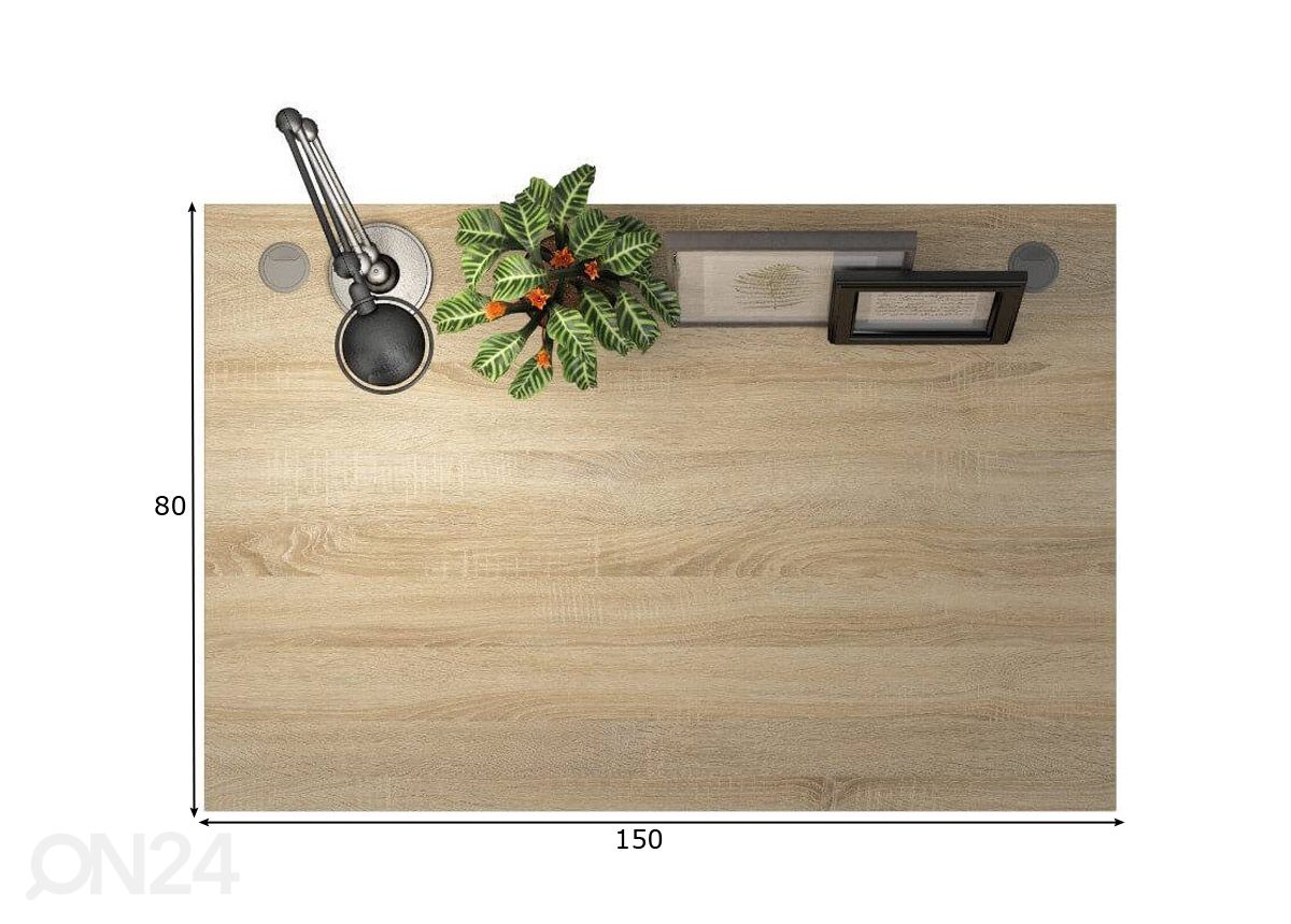 Työpöydän kansilevy Prima 150 cm kuvasuurennos mitat