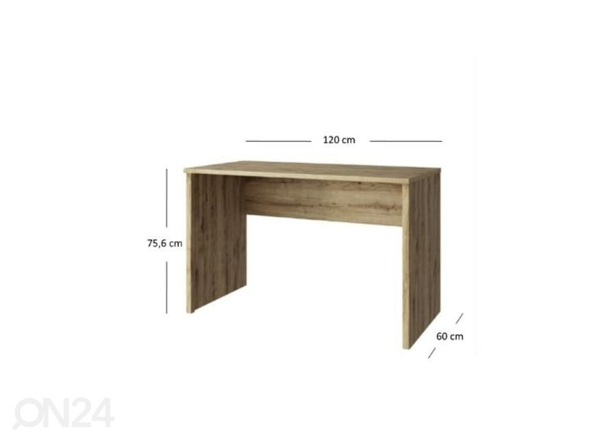 Työpöytä Doorset 120 cm kuvasuurennos mitat
