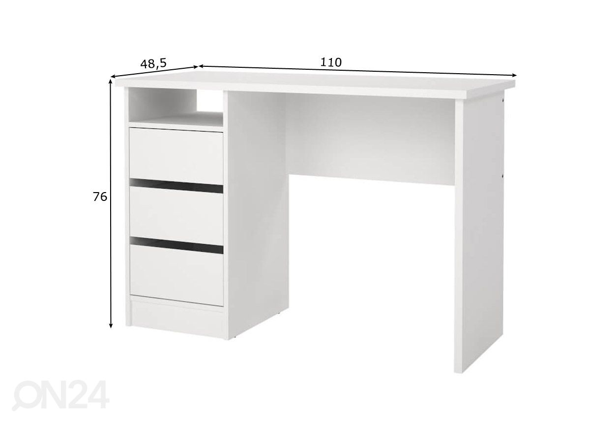 Työpöytä Function 110 cm kuvasuurennos mitat