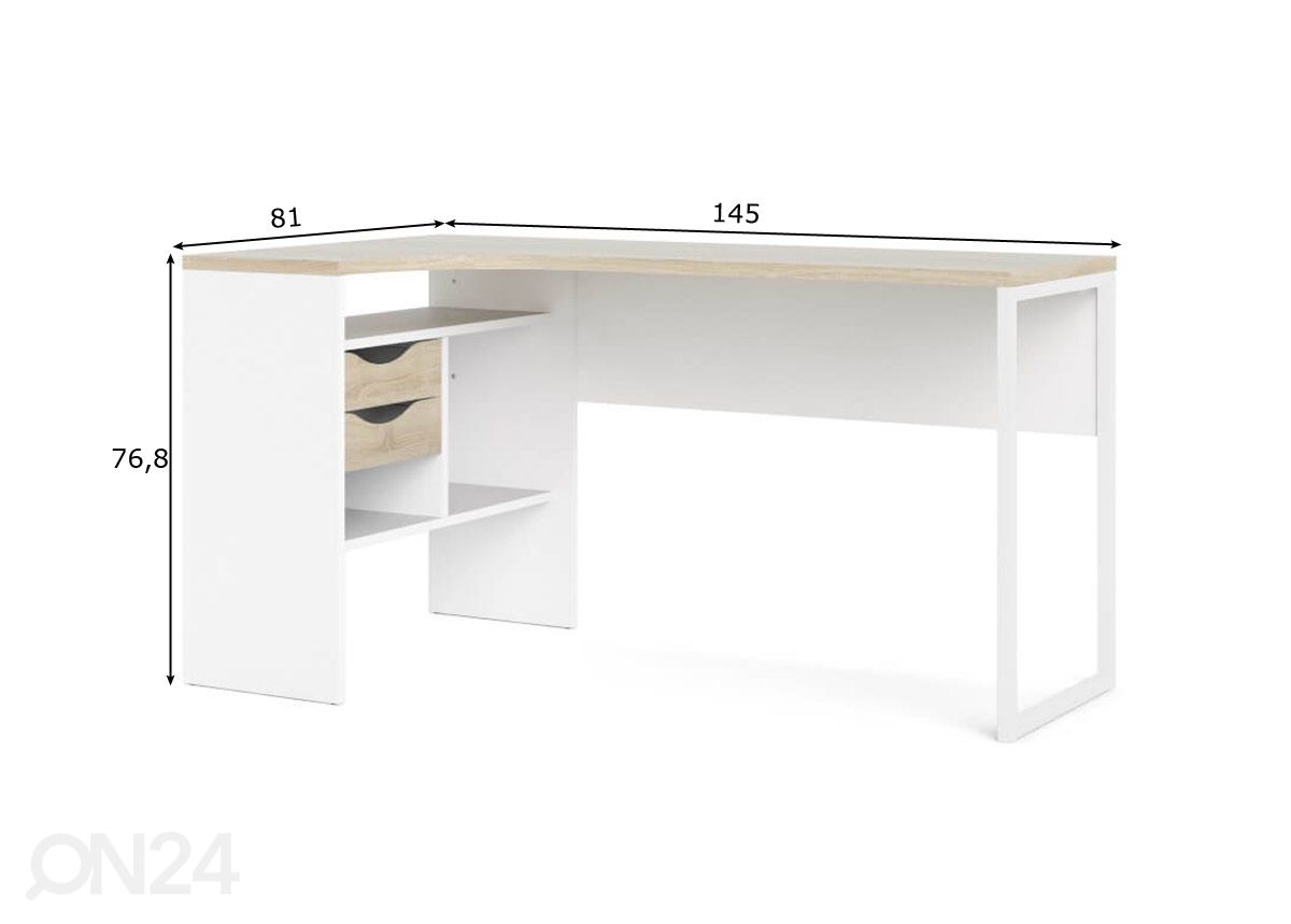 Työpöytä Function 145 cm kuvasuurennos mitat