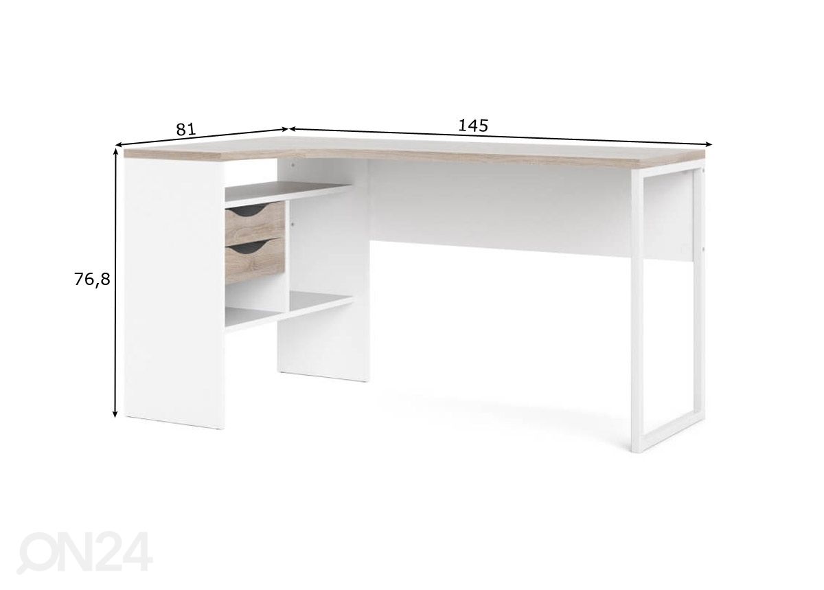 Työpöytä Function 145 cm kuvasuurennos mitat