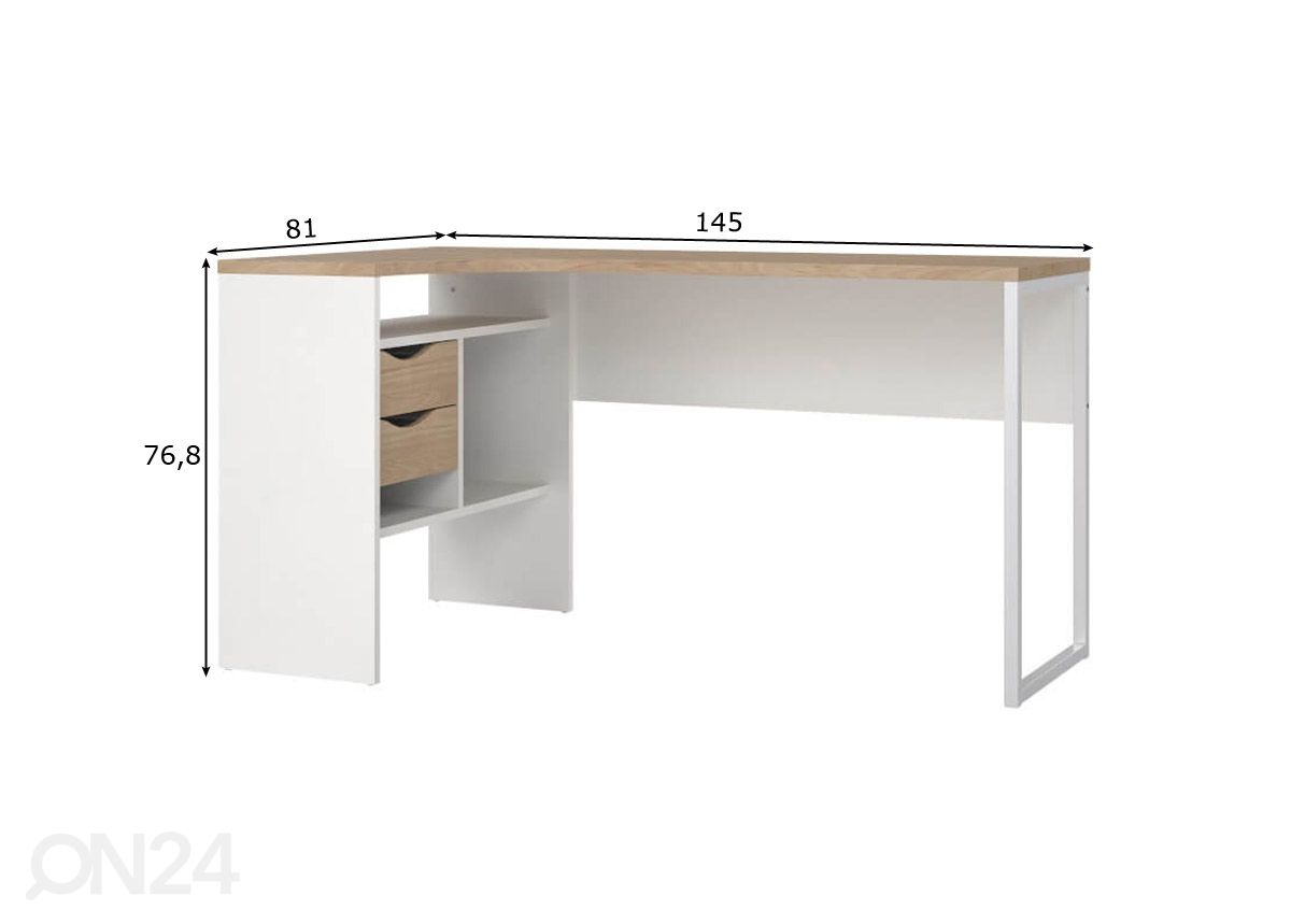 Työpöytä Function 145 cm kuvasuurennos mitat