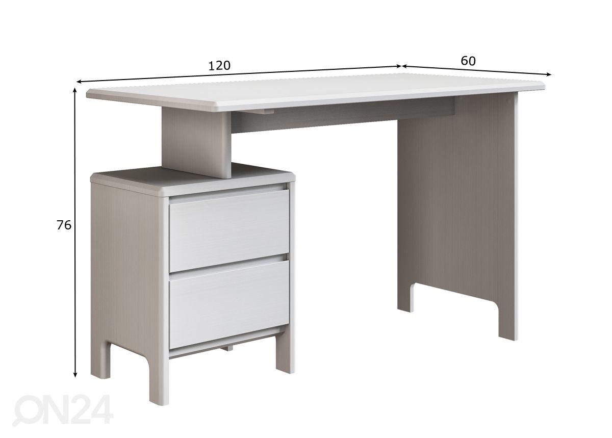 Työpöytä Liva 120 cm kuvasuurennos mitat