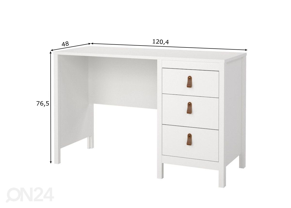 Työpöytä Madrid 120 cm kuvasuurennos mitat