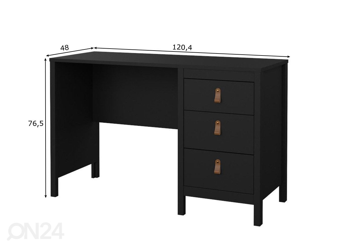 Työpöytä Madrid 120 cm kuvasuurennos mitat