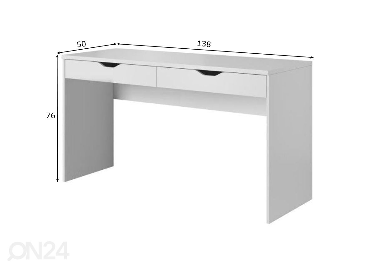 Työpöytä Mati 138 cm kuvasuurennos mitat