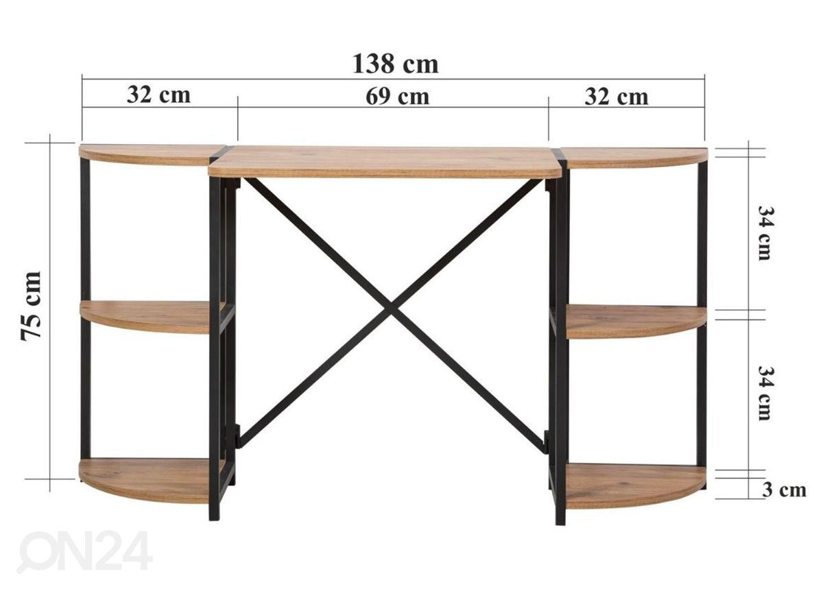 Työpöytä Mona kuvasuurennos mitat