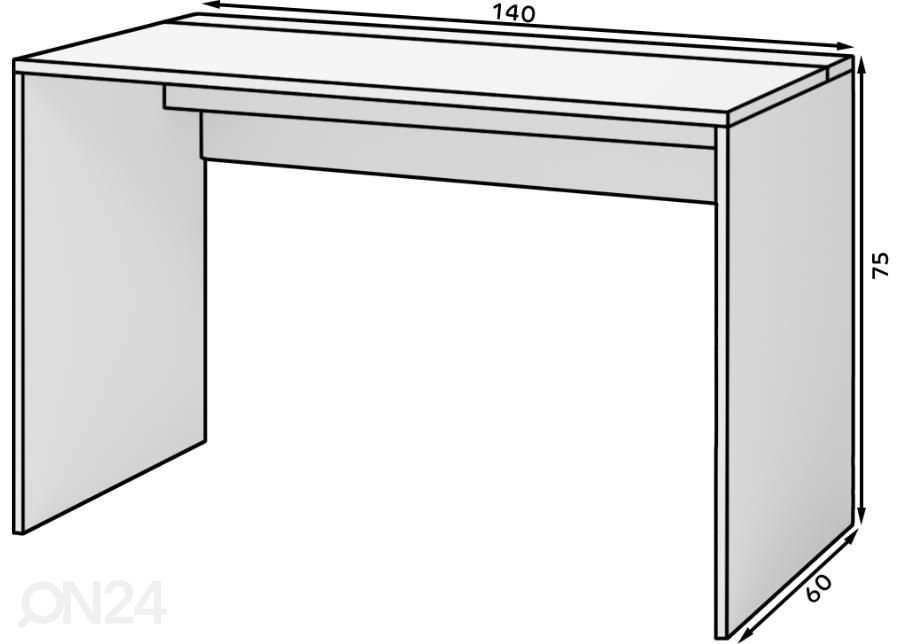 Työpöytä Novi 140 cm kuvasuurennos mitat