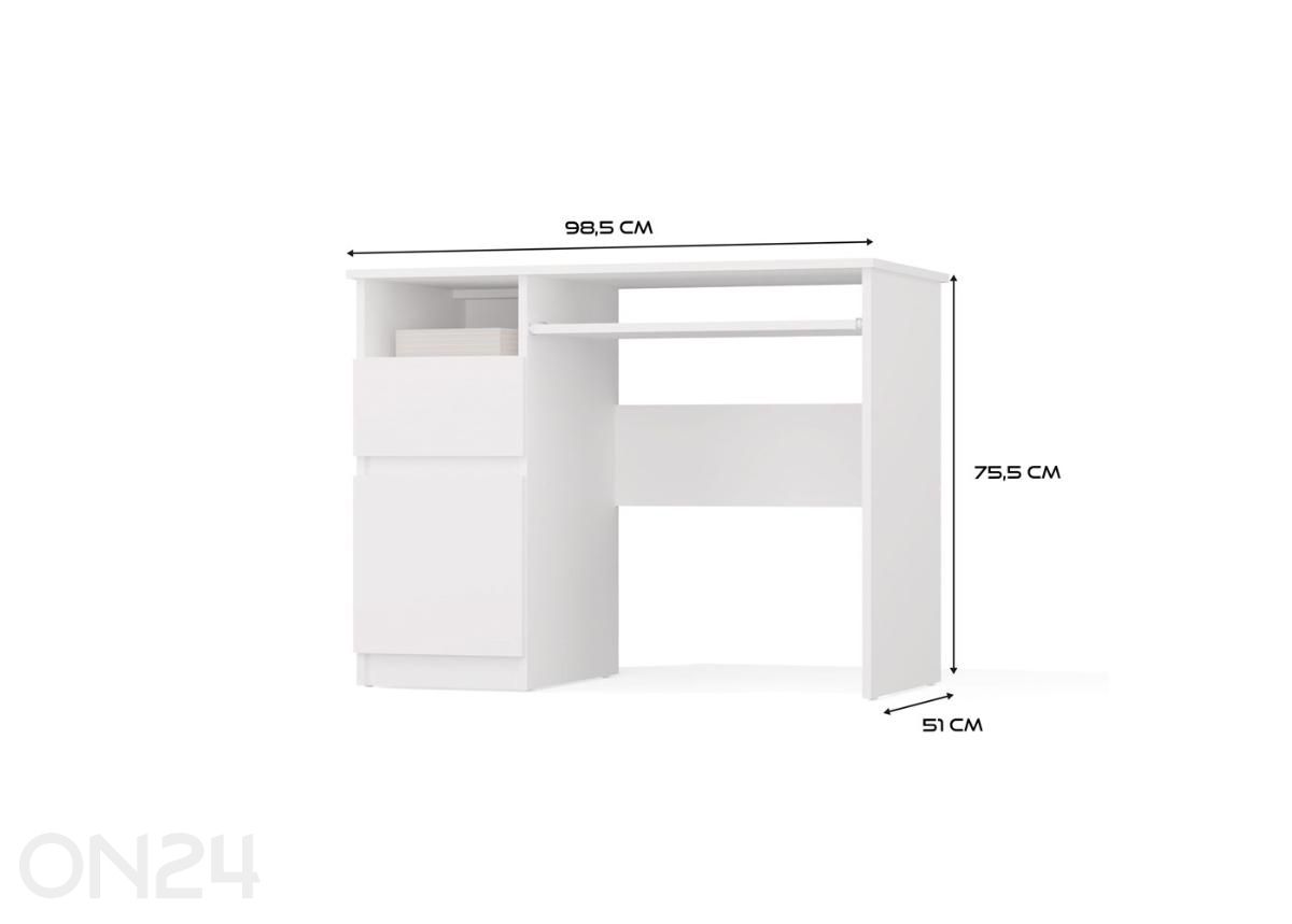 Työpöytä Porto 98,5 cm kuvasuurennos mitat