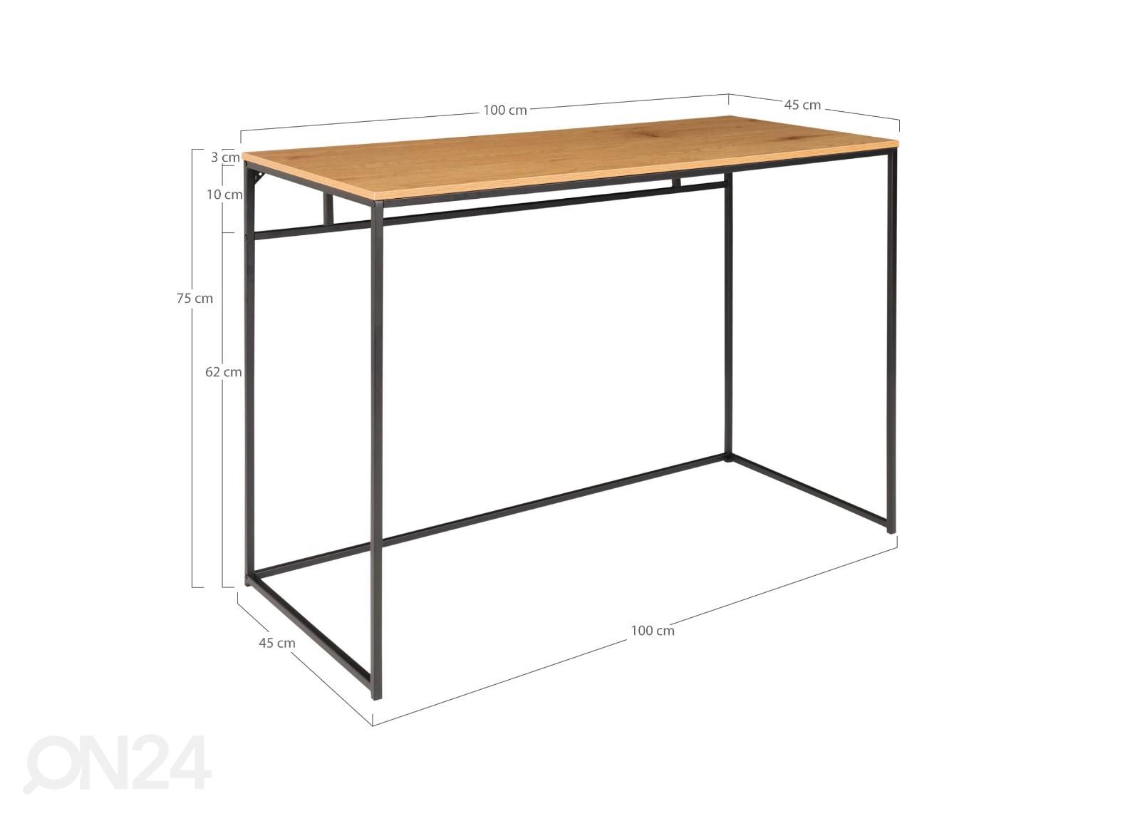 Työpöytä Skagen 100 cm kuvasuurennos mitat