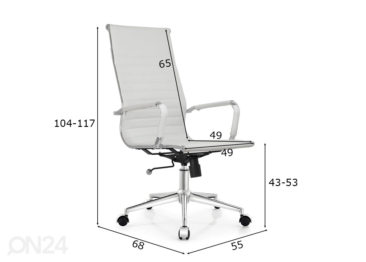 Työtuoli Designo kuvasuurennos mitat