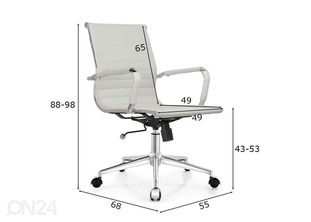 Työtuoli Designo kuvasuurennos mitat