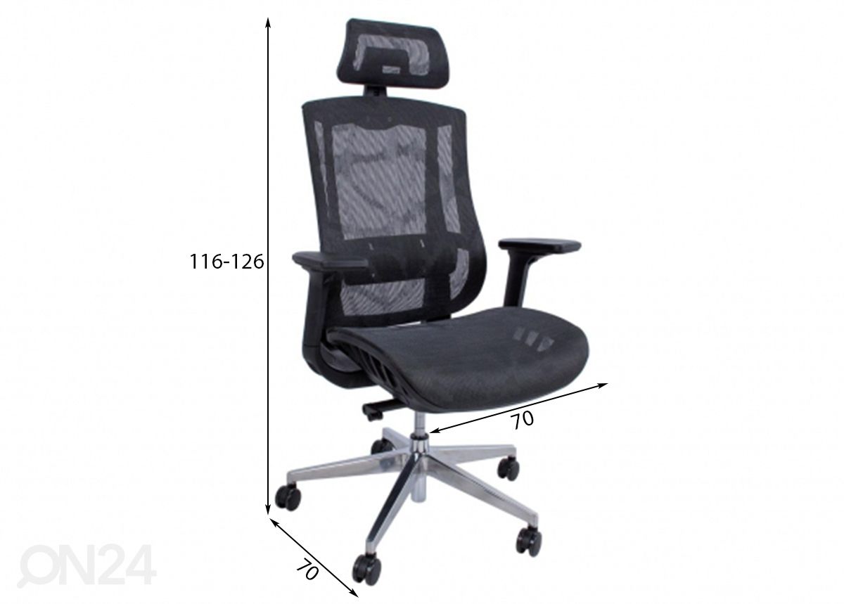 Työtuoli Flex kuvasuurennos mitat