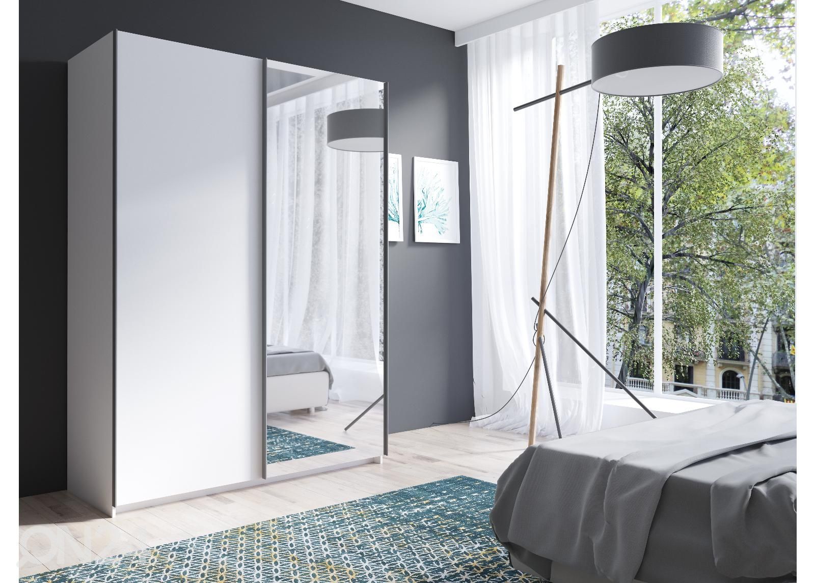 Vaatekaappi 150 cm, valkoinen kuvasuurennos
