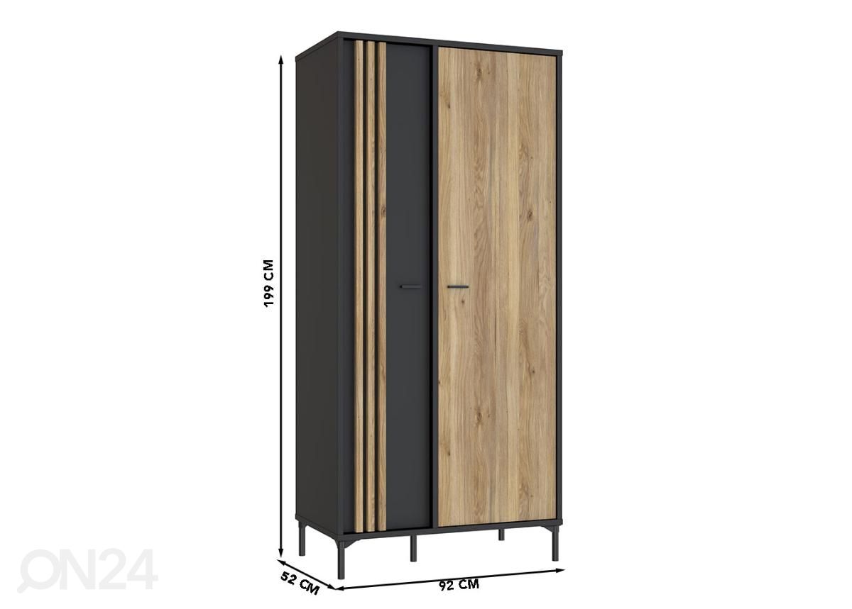 Vaatekaappi 92 cm kuvasuurennos mitat