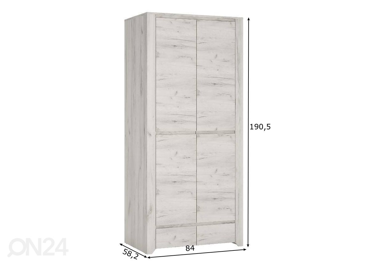 Vaatekaappi Angel 84 cm kuvasuurennos mitat