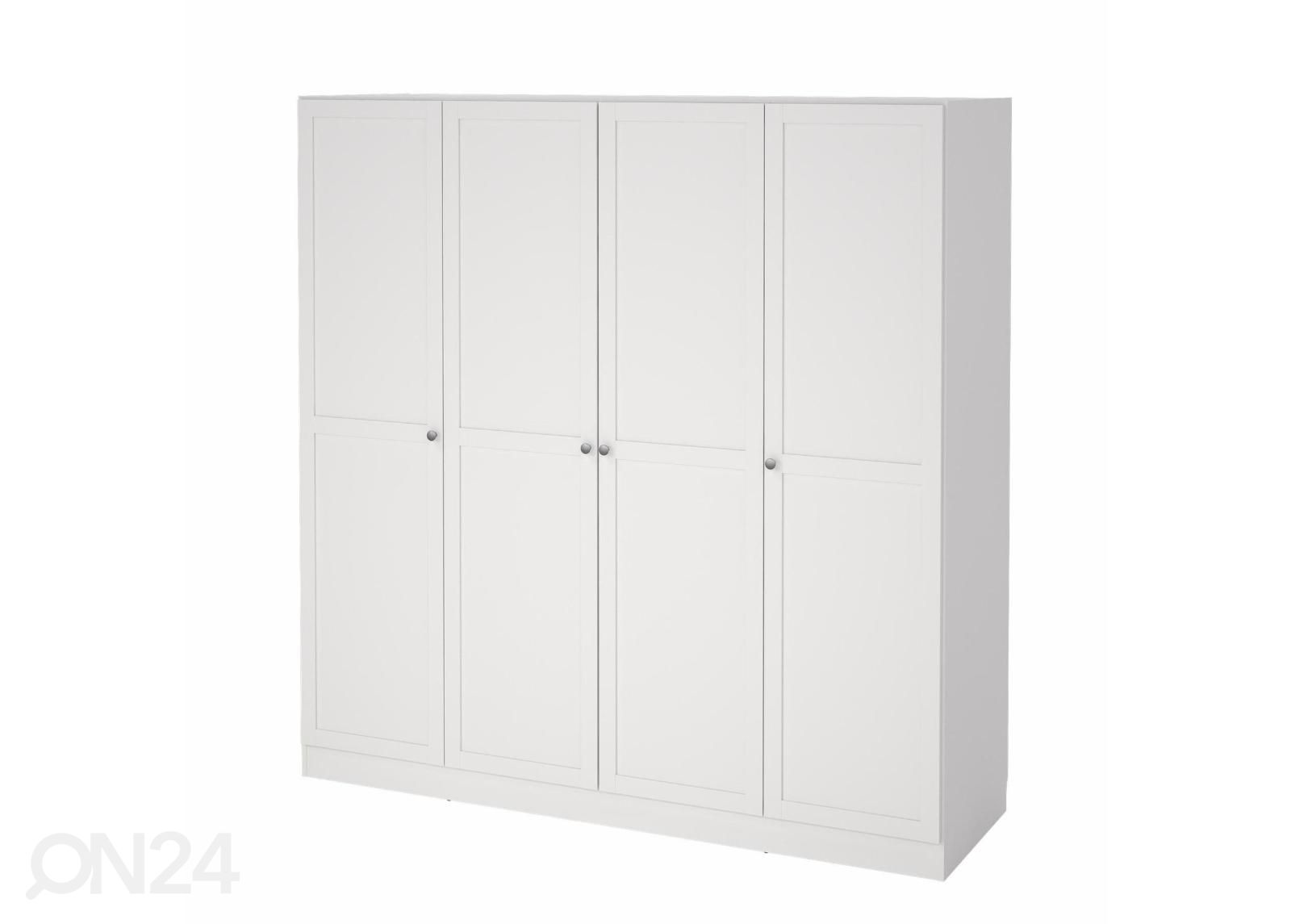 Vaatekaappi Billund 4, 195 cm valkoinen kuvasuurennos