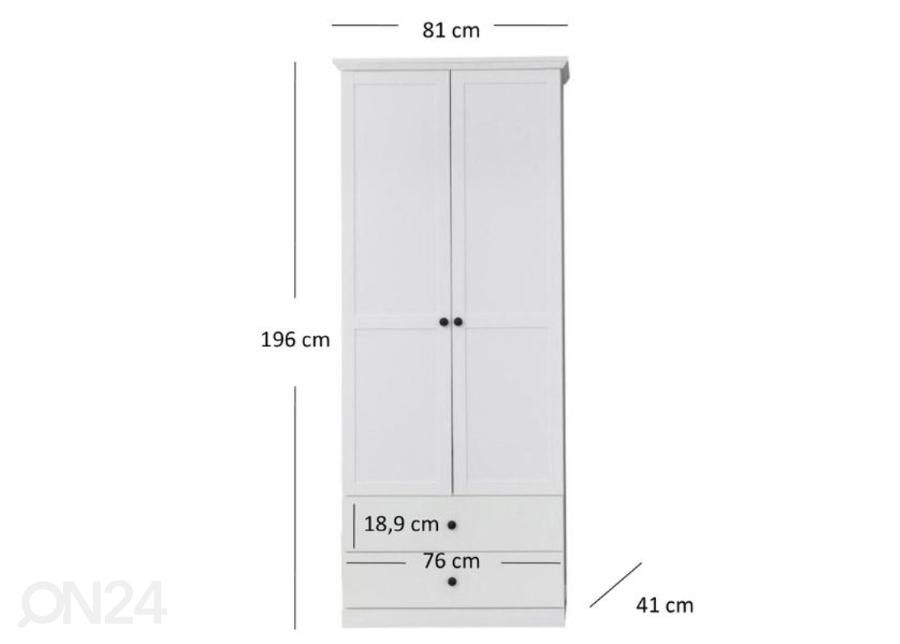 Vaatekaappi Brandson 81 cm kuvasuurennos mitat