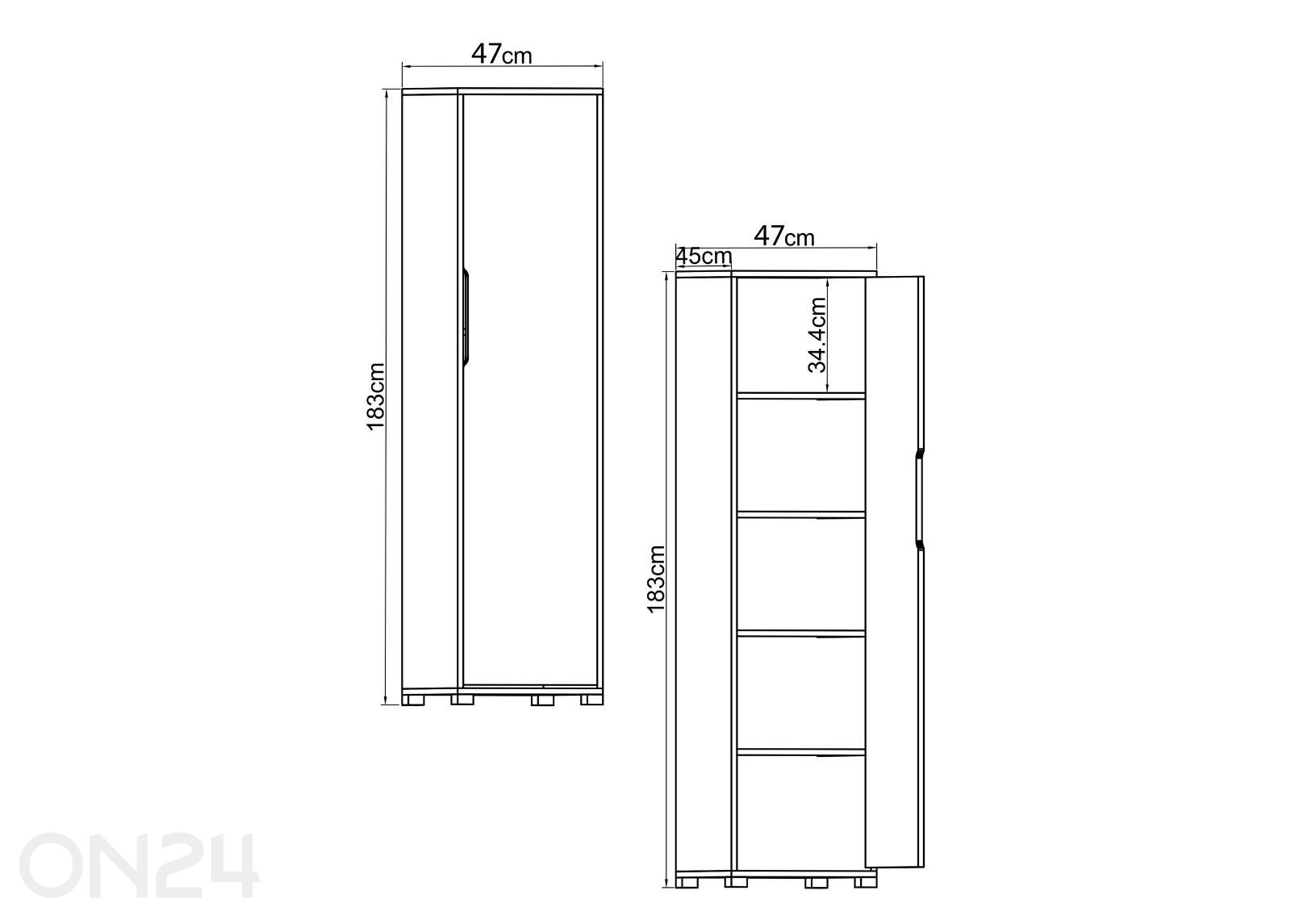 Vaatekaappi Flora kuvasuurennos mitat