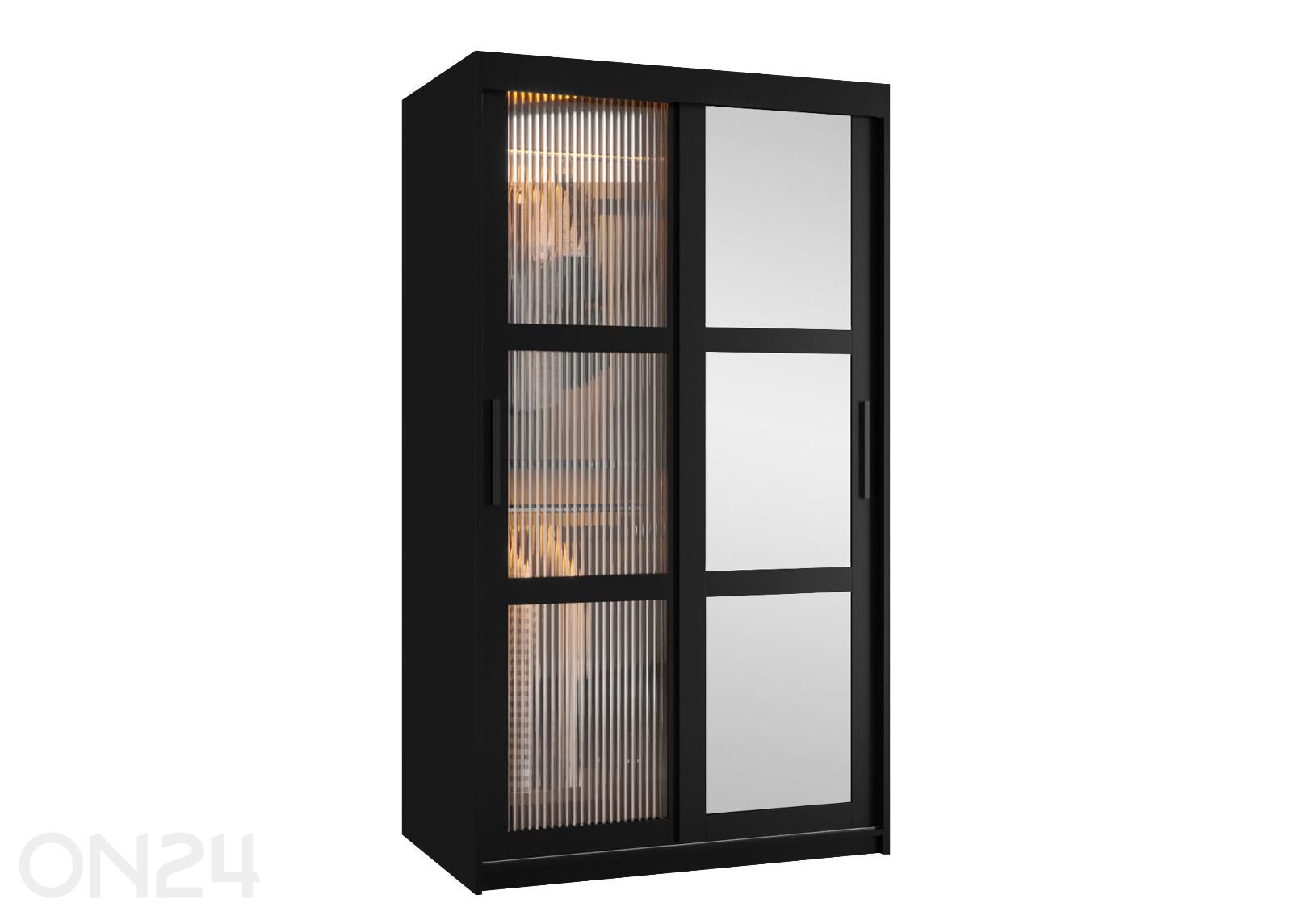 Vaatekaappi Flutes 100 cm + LED kuvasuurennos