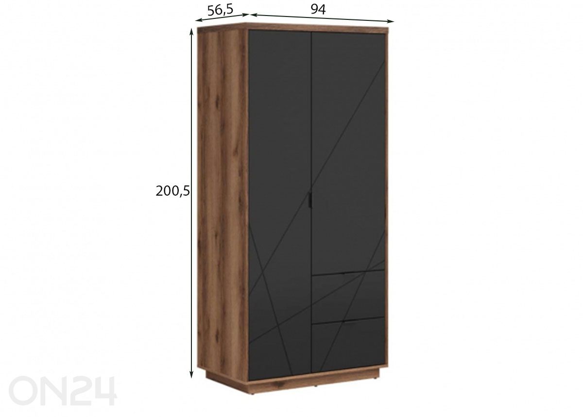 Vaatekaappi Forn kuvasuurennos mitat