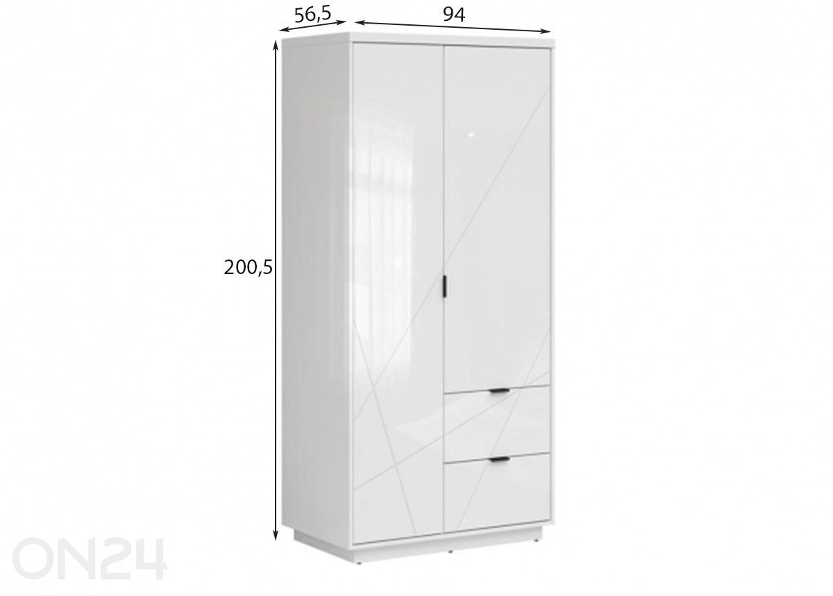 Vaatekaappi Forn kuvasuurennos mitat