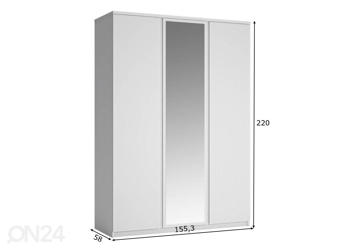 Vaatekaappi Fribo 155,3 cm kuvasuurennos mitat