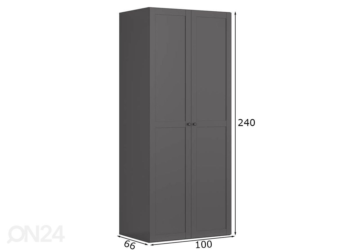 Vaatekaappi Gia 100 cm kuvasuurennos mitat