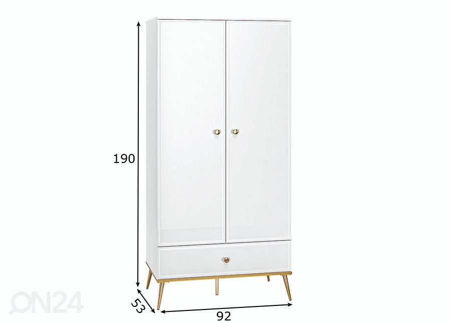 Vaatekaappi Gloss 92 cm kuvasuurennos mitat