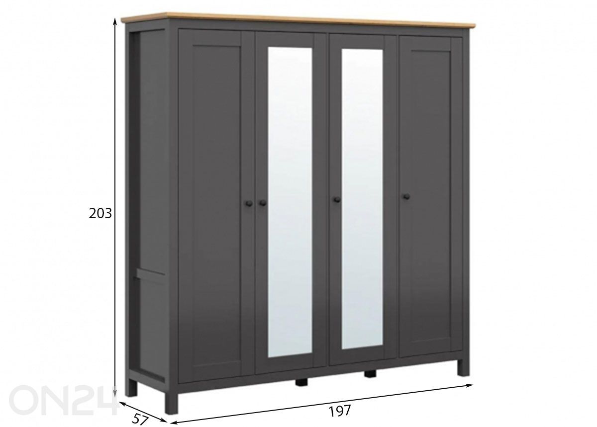 Vaatekaappi Hesen kuvasuurennos mitat