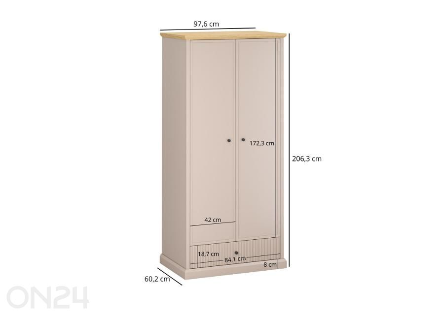 Vaatekaappi Idello 97,6 cm kuvasuurennos mitat