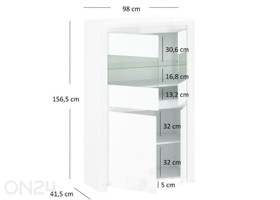 Vaatekaappi Lingo 98 cm kuvasuurennos mitat