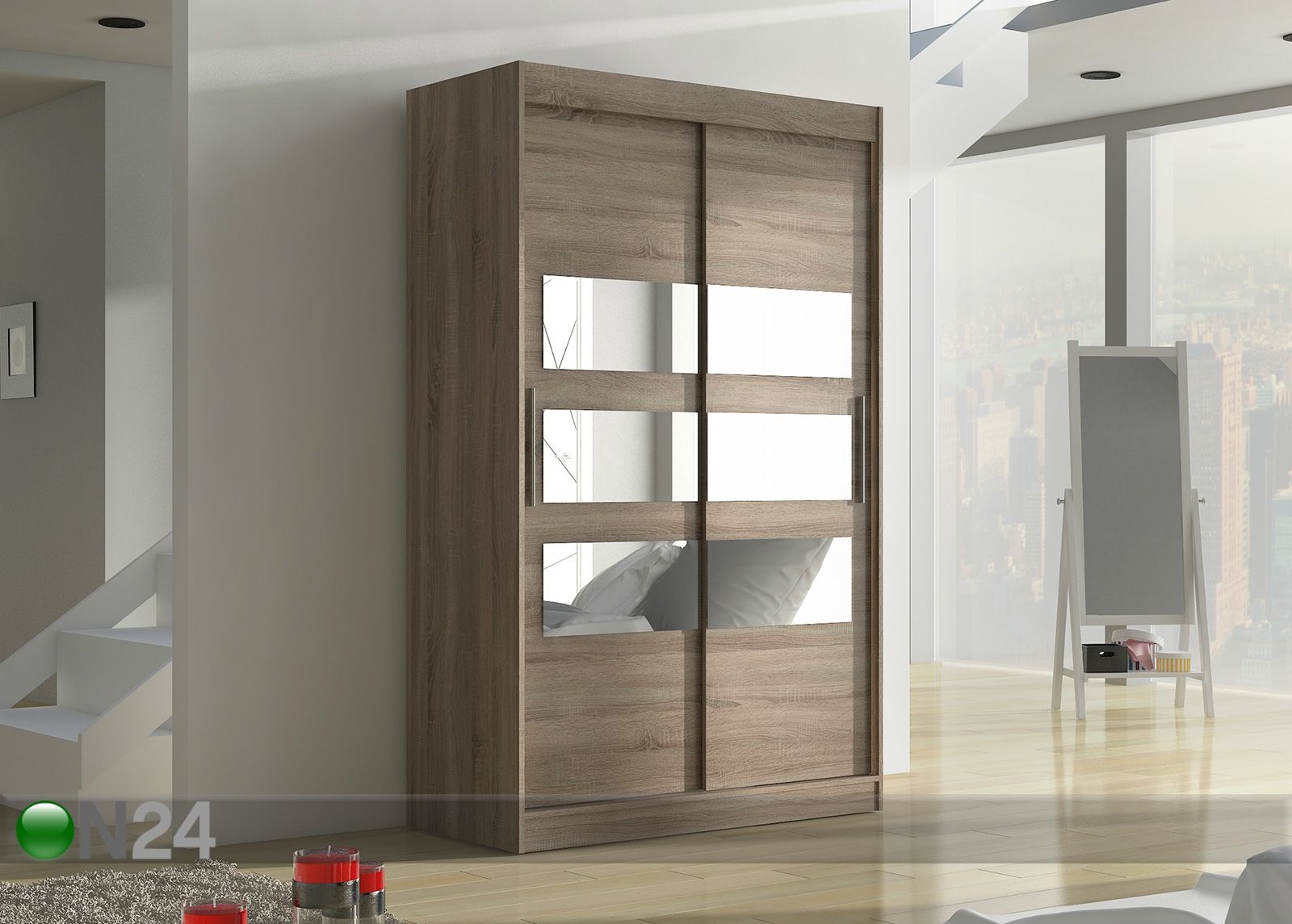 Vaatekaappi liukuovilla 120 cm kuvasuurennos