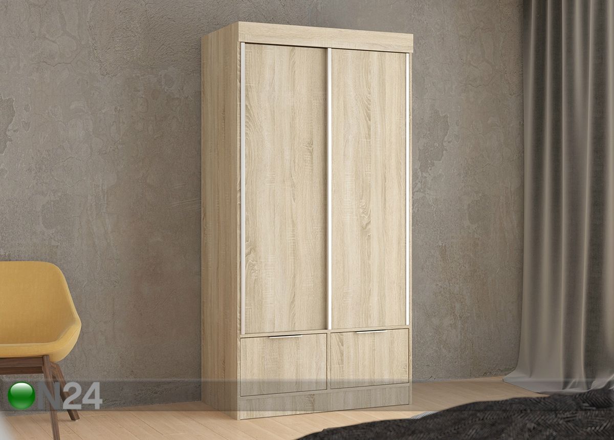 Vaatekaappi liukuovilla 120 cm kuvasuurennos
