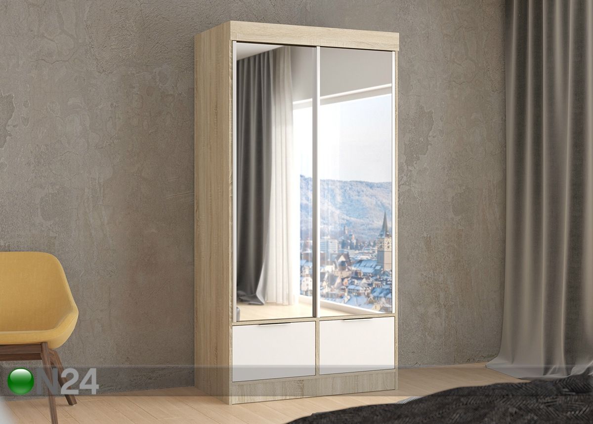 Vaatekaappi liukuovilla 120 cm kuvasuurennos