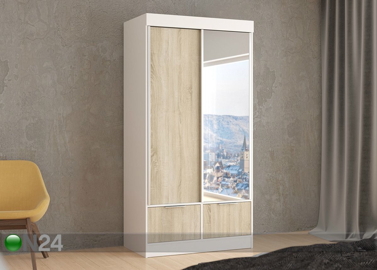 Vaatekaappi liukuovilla 120 cm kuvasuurennos