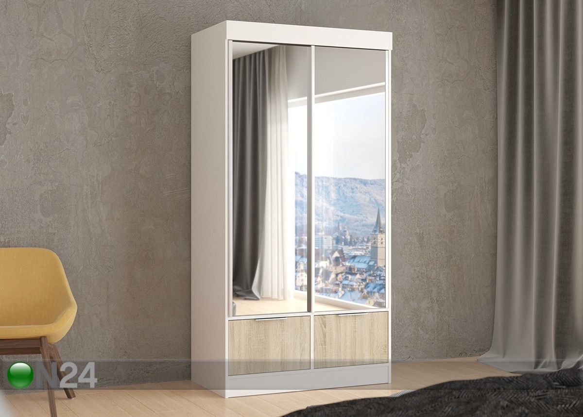 Vaatekaappi liukuovilla 120 cm kuvasuurennos