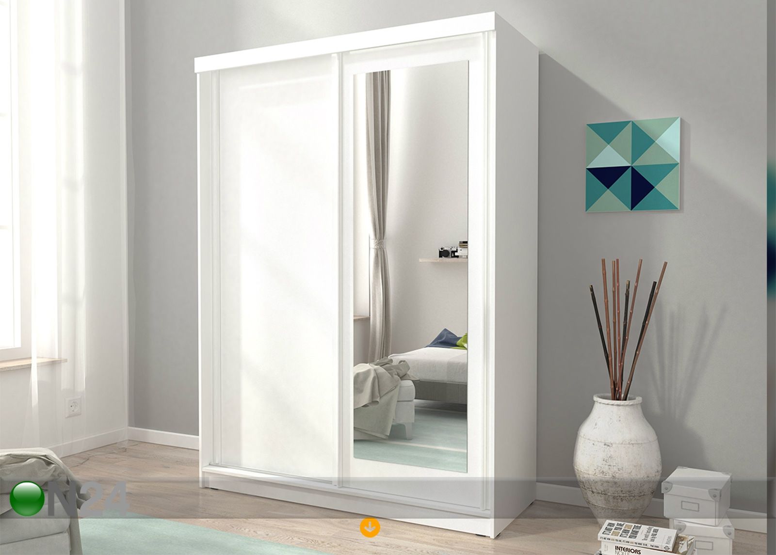 Vaatekaappi liukuovilla 150 cm kuvasuurennos