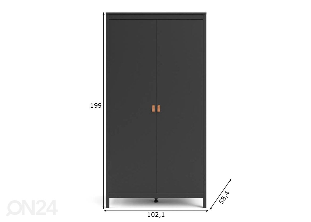 Vaatekaappi Madrid 102 cm kuvasuurennos mitat