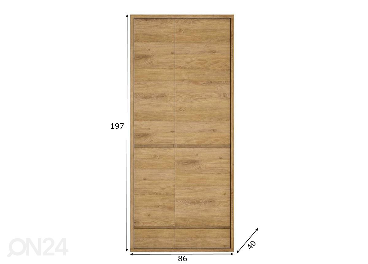 Vaatekaappi Shetland 86 cm kuvasuurennos mitat