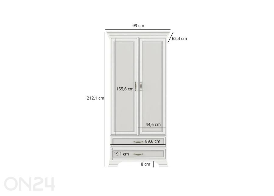 Vaatekaappi Tiffany II kuvasuurennos mitat