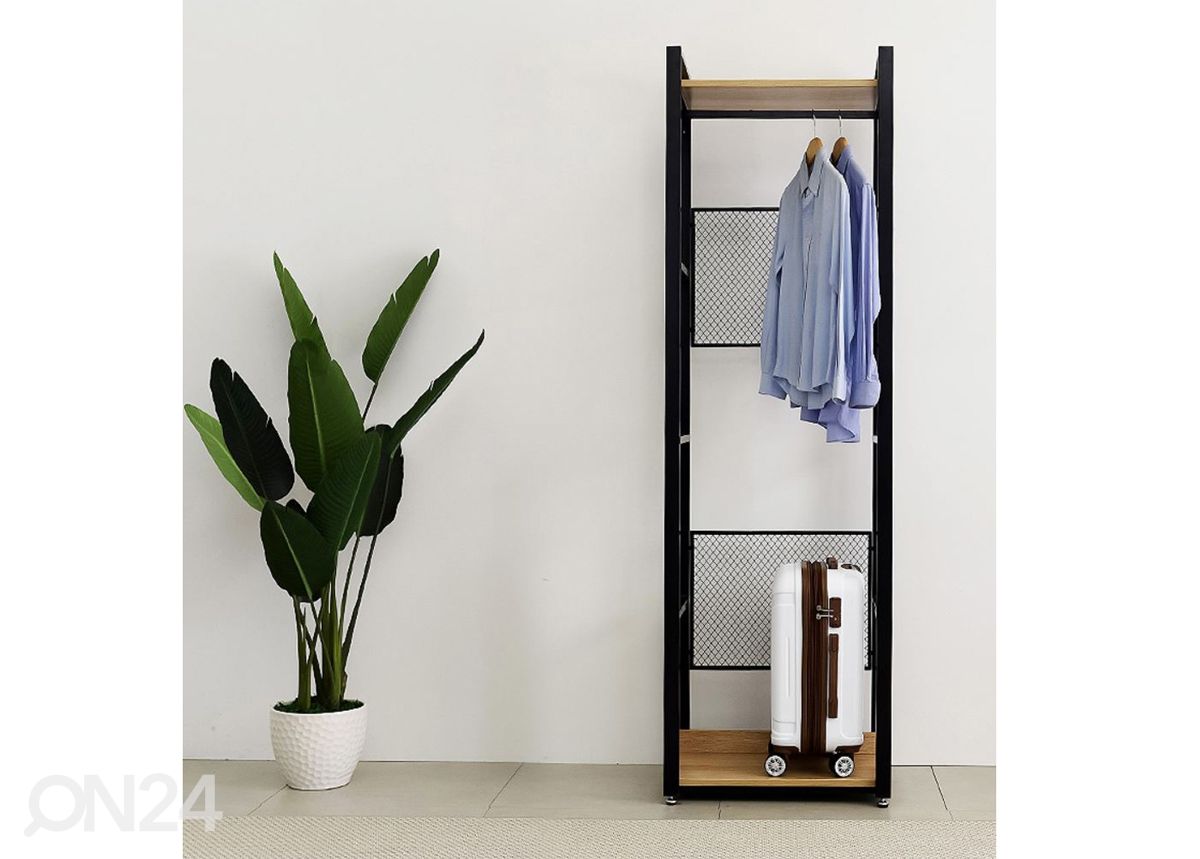 Vaatekaappijärjestelmä (2 hyllyä + 2 tankoa) 60x200 cm kuvasuurennos