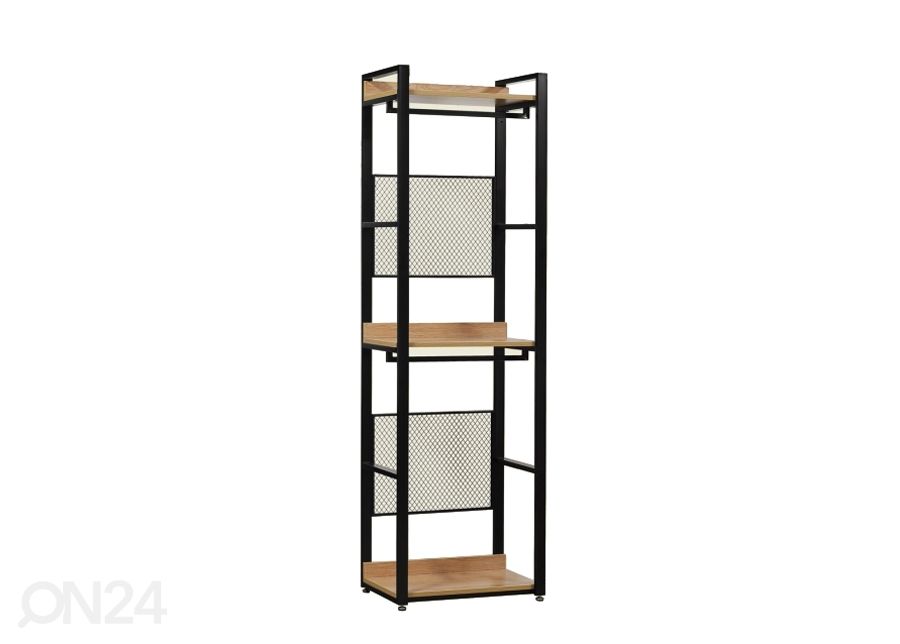 Vaatekaappijärjestelmä (3 hyllyä + 2 tankoa) 60x200 cm kuvasuurennos