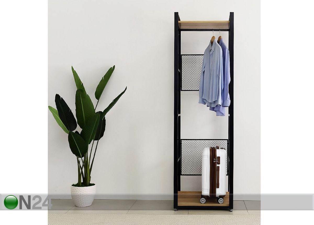 Vaatekaappijärjestelmä 60x200 cm (2 hyllyä + 2 tankoa) kuvasuurennos