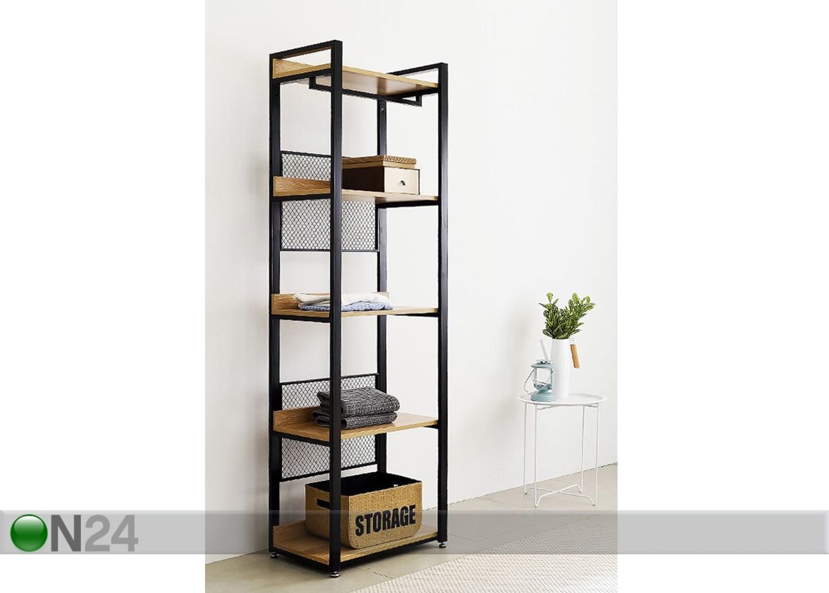 Vaatekaappijärjestelmä 60x200 cm (5 hyllyä + 2 tankoa) kuvasuurennos