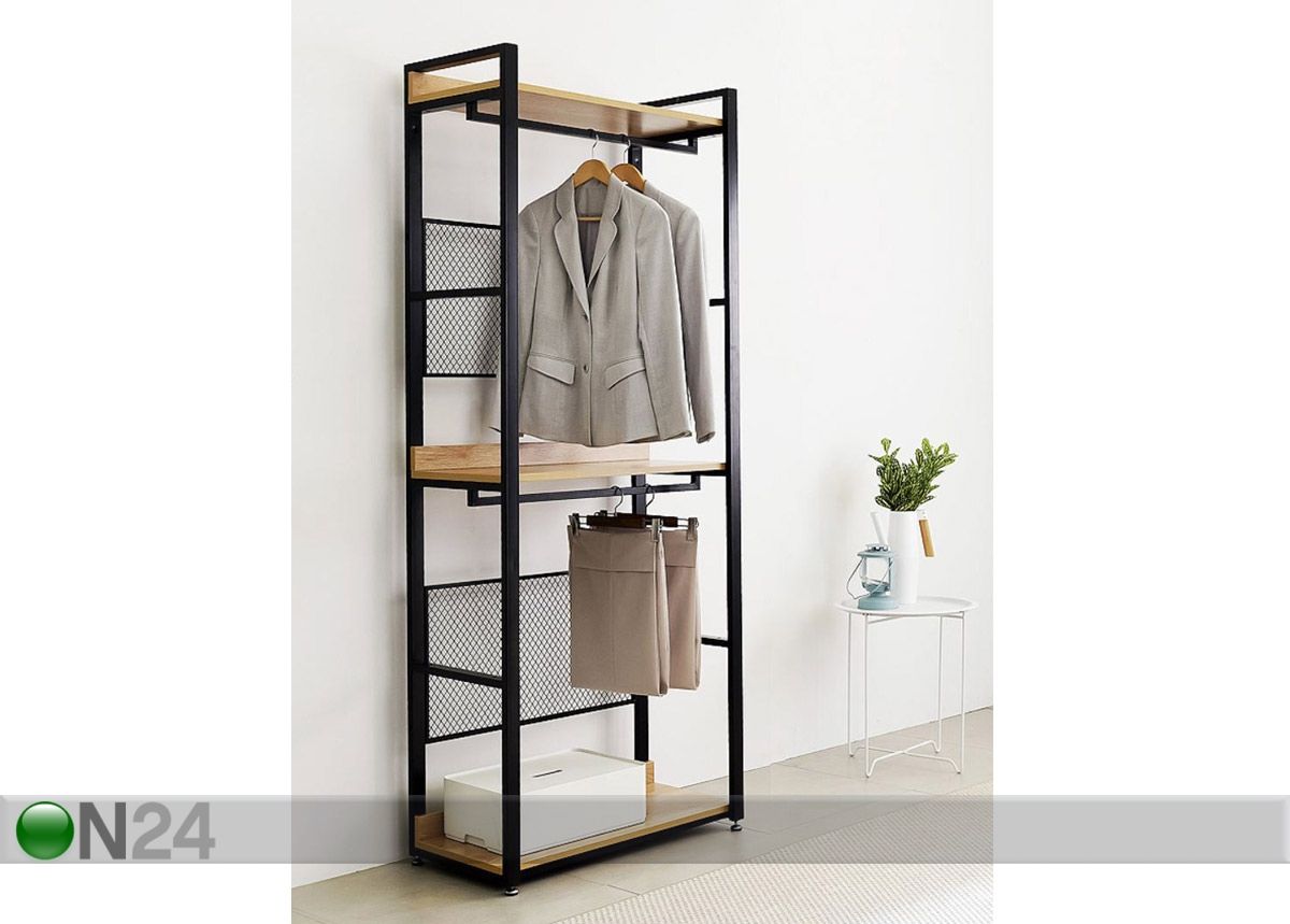 Vaatekaappijärjestelmä 80x200 cm (3 hyllyä + 2 tankoa) kuvasuurennos