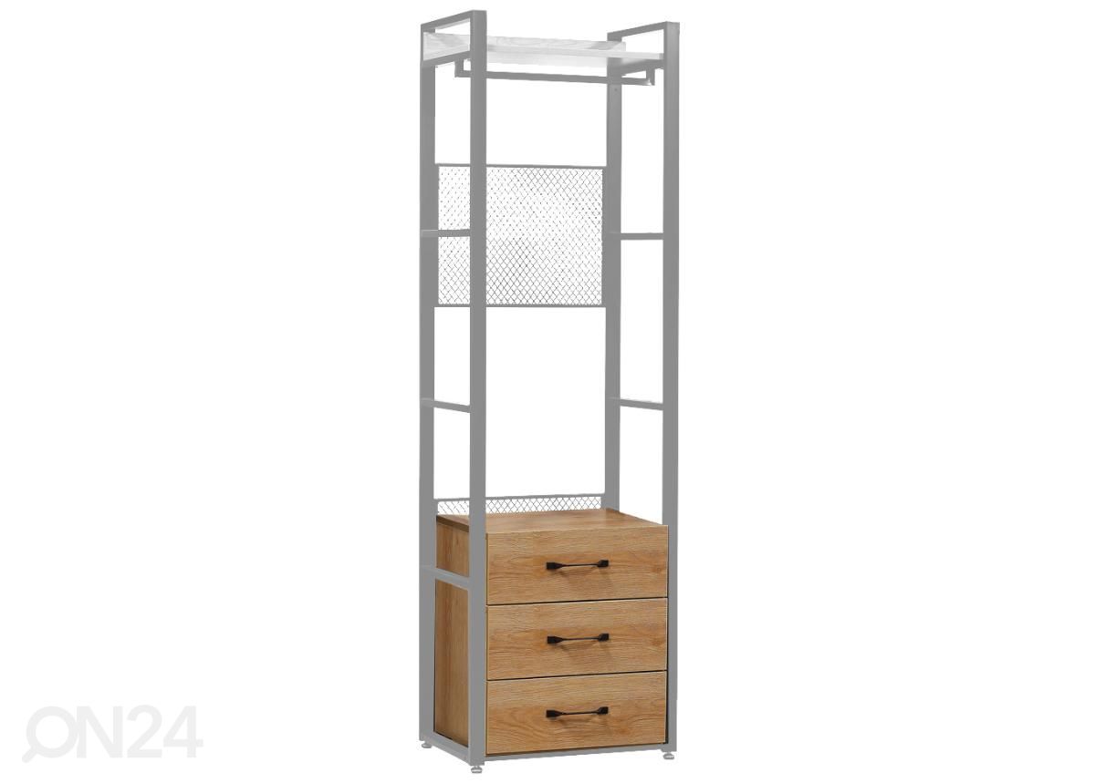 Vaatekaappijärjestelmän 3-osainen laatikosto (60 cm, vaalea) kuvasuurennos