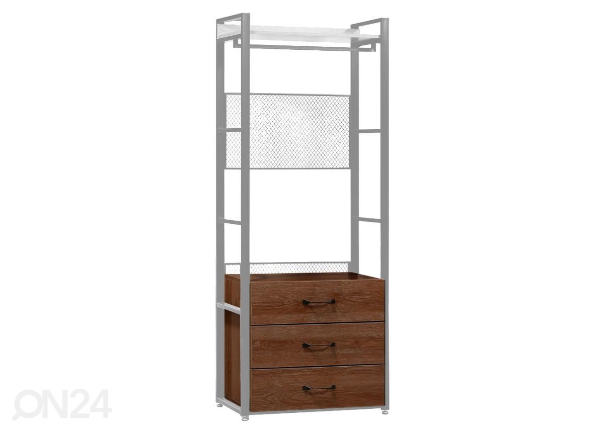 Vaatekaappijärjestelmän 3-osainen laatikosto (80 cm, tumma) kuvasuurennos