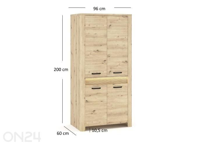 VaatekaappiMoris 96 cm + LED kuvasuurennos mitat