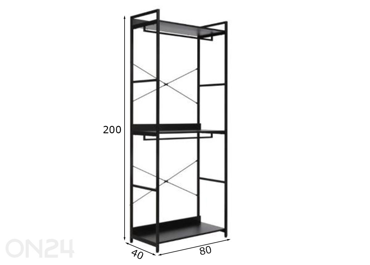 Vaatenaulakko 80 cm kuvasuurennos mitat